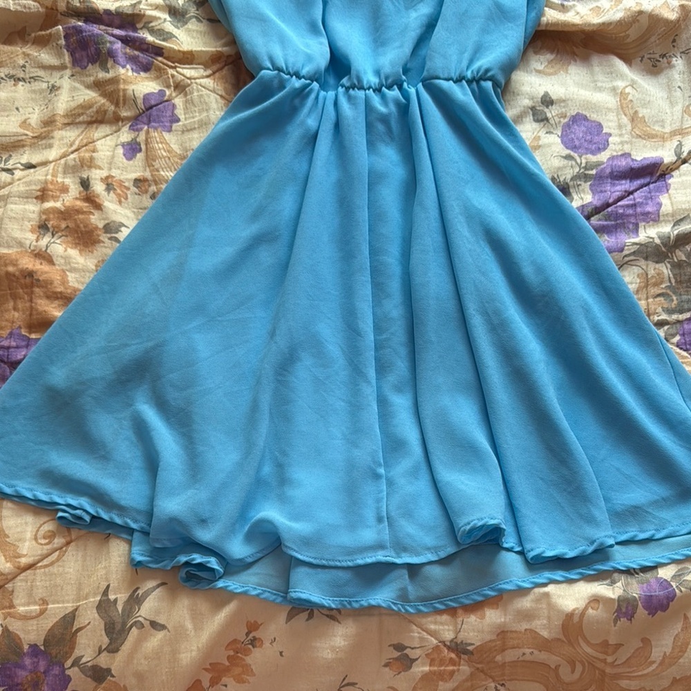 Blue Rain High Low Blue Dress - Picture 5 of 7